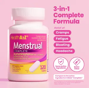HealthA2Z Menstrual Complete Pain Relief Tablets | Relieves Cramps, Bloating, Fatigue, Backache & Headache