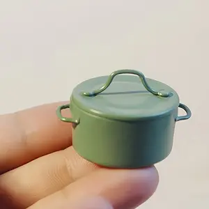 Miniature Soup Pot and Saucepan Set 1:12 Scale for Dollhouse Kitchen Food Scene, Perfect Christmas New Year Gift, Miniature Cooking Set