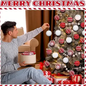 16-Piece Christmas Tree Ball Set, & Shiny Foam Decorations, Perfect for Holiday Festivities, Parties, Birthdays & Home Gatherings
