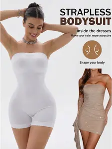 Strapless Shapewear Bodysuit for Women - Tummy Control Seamless Body Shaper, Butt Lifter & Thigh Slimmer, Underbust Compression Faja for Dresses, Daily & Party Wear, Underwear