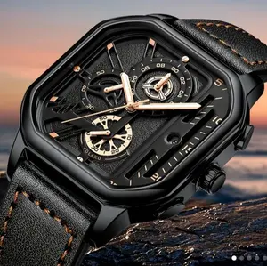 Quartz Men's  Business Calendar Belt Wristwatch
