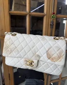 Pre-owned CHANEL Classic Medium Printed Denim Double Flap Bag