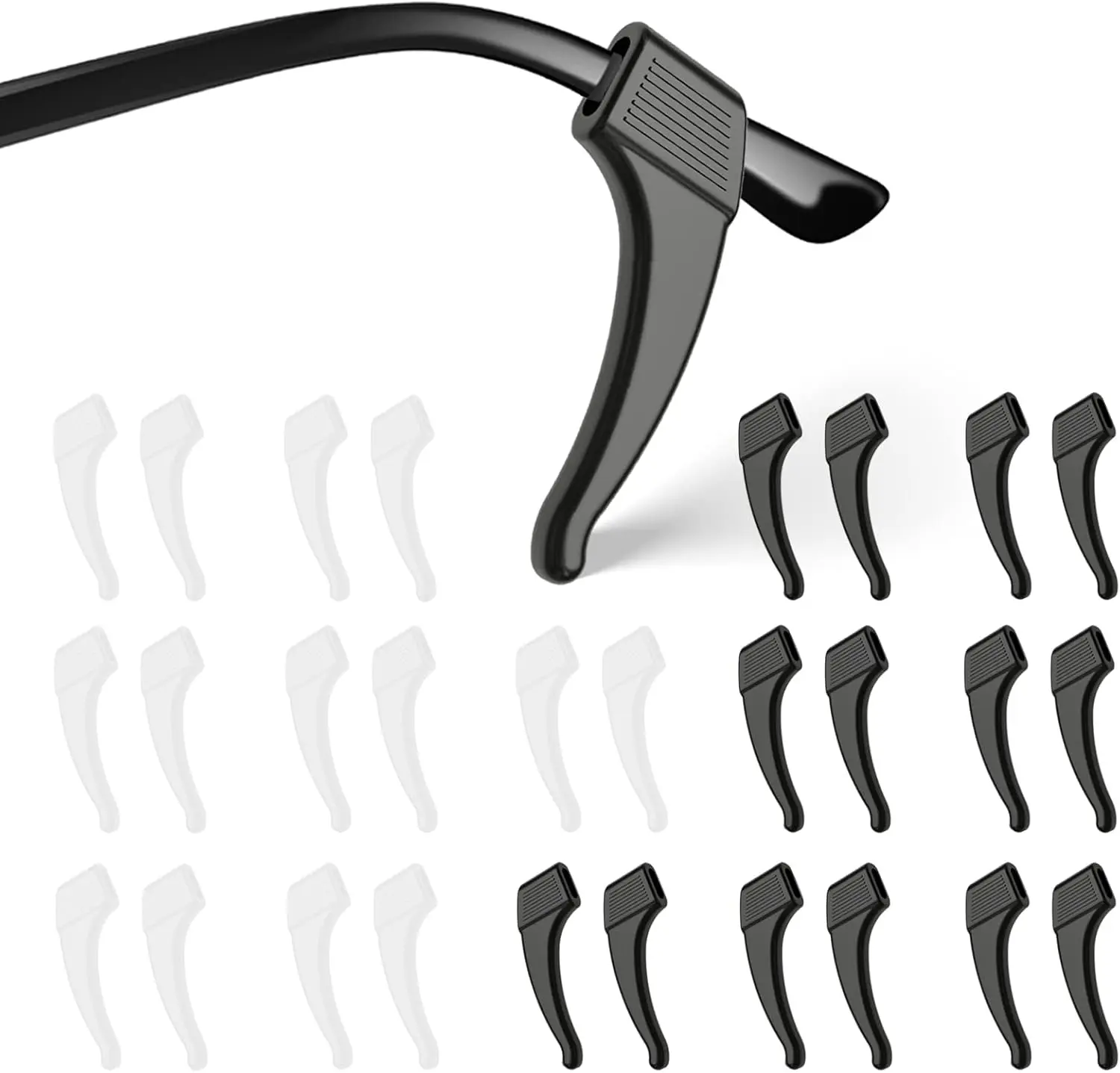 16 Pairs Glasses Anti-slip Silicone Ear Clip, Glasses Holder, Eyeglass Ear Grips, Eyewear Retainers for Sunglasses Presbyopia & Sports Glasses