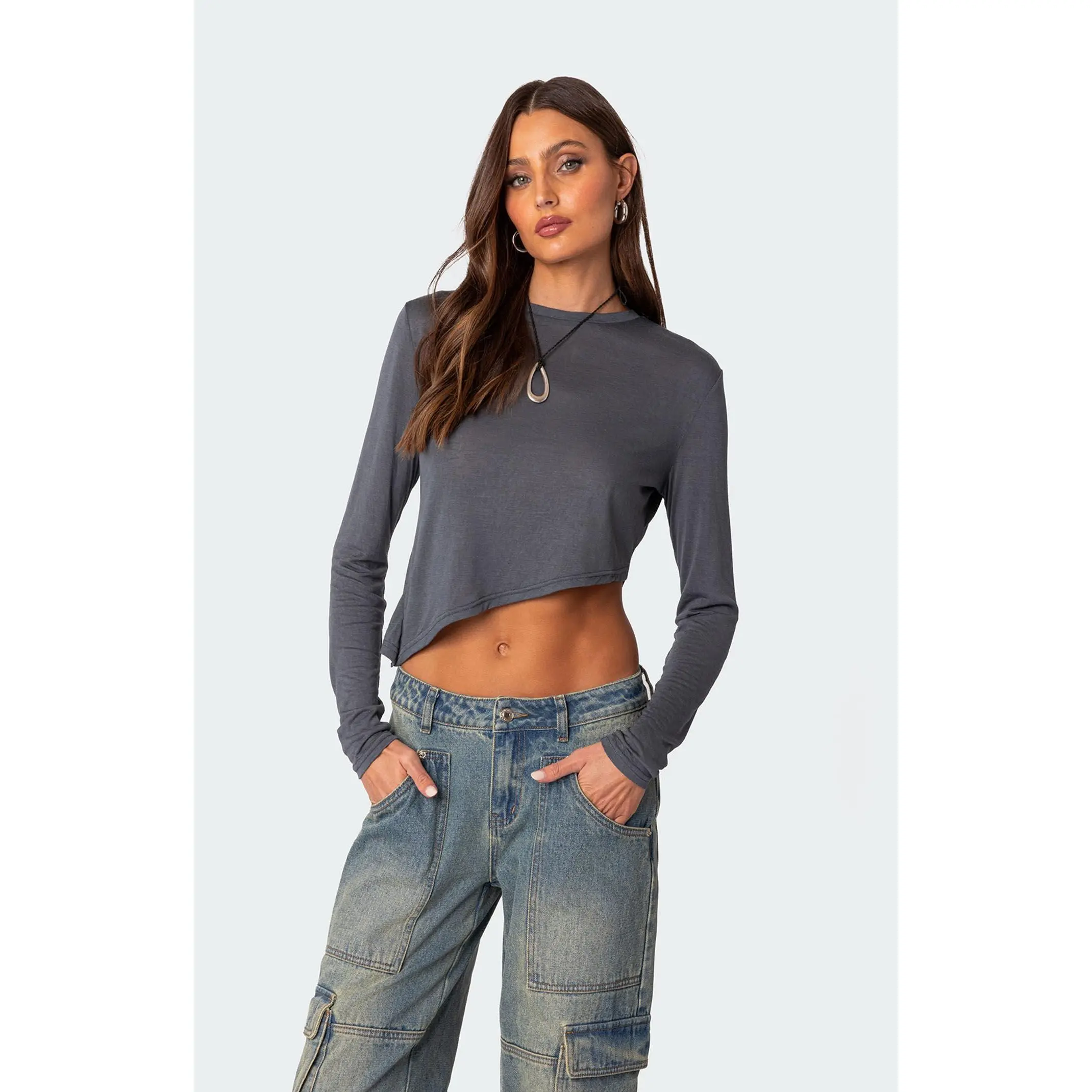 Edikted Women's Asymmetric Long Sleeve T-Shirt