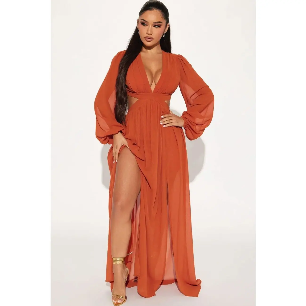 Natalia Maxi Dress - Cognac Fashion Nova