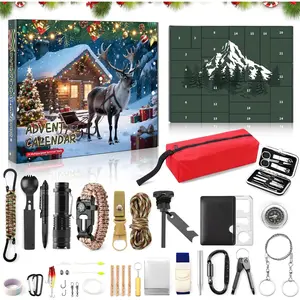 Survival Kit Advent Calendar for Men 2025, 24 Days Christmas Countdown Calendars for Boys Teen Adult, Xmas Holiday Coolest Gifts for Outdoor Adventure Enthusiasts