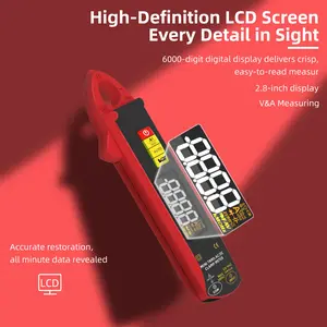 Bside Ux1 High Precision Clamp Meter 1ma-100a, Mini Current Tester, 6000 Counts Multifunctional Digital Multimeter, Resistance Capacitance Diode tester On/Off, Temperature, NCV Voltage Sensing