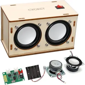 DAISY DOSE DIY Dual Portable Speakers Electronics Kit - Beginner STEM Audio Experiment Building Project Gift for Kids Ages 10+