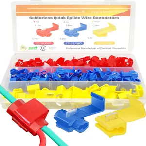 125 count Solderless Quick Splice Wire Connectors,22-10 Gauge Lock Snap Electrical Wire Crimp Terminals Connector Assortment Set