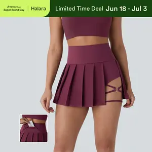 【Creator’s Pick】Halara Breezeful High Waisted Pleated 2-in-1 Side & Pocket Asymmetric Hem Quick Dry Mini Dance Skirt #summervibes