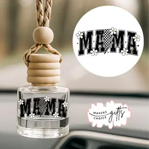 Mama Lightening Bolt (Black and White) Car Air Freshener - Long Lasting Scented Hanging Car Diffuser (02)