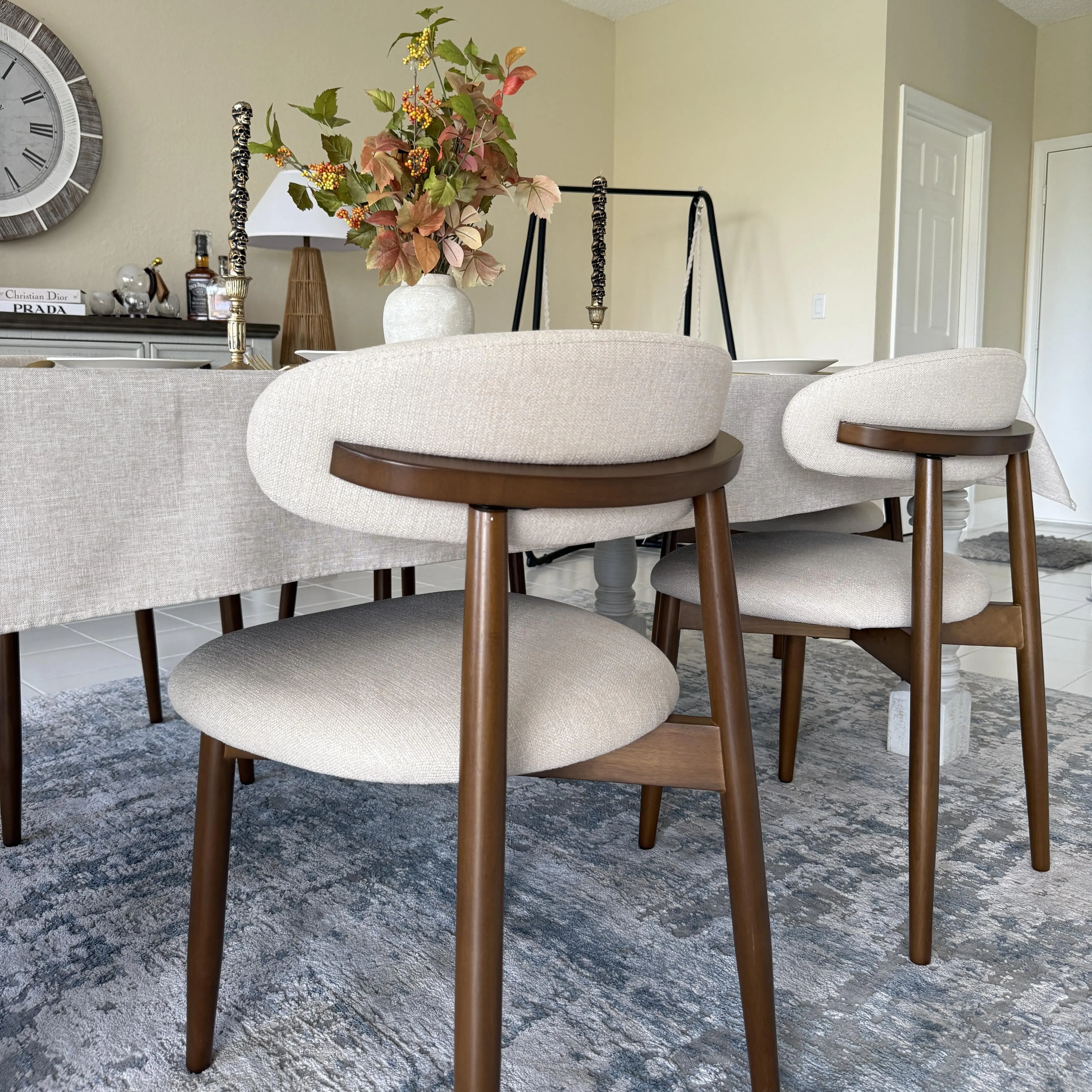 COLAMY NOYA Dining Chair Modern Upholstered Wood - High-Quality Fabric Finish Natural Wood Frame Ergonomic Backrest Design, Indoor Furniture COLAMY NOYA Dining Chair Modern Upholstered Wood - High-Quality Fabric Finish Natural Wood Frame Ergonomic Backrest Design, Indoor Furniture