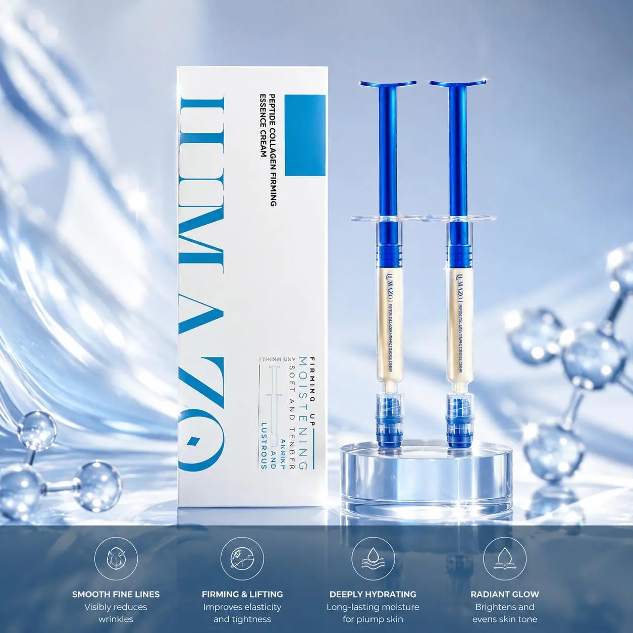 LUMAZO-Polypeptide Collagen Elastic Essence Cream Moisturizing Hydrating Firming Low Irritating Serum