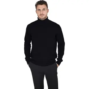 Men's Essential Knit Turtleneck Sweater 100% Merino Wool Long Sleeve Roll Neck Pullover