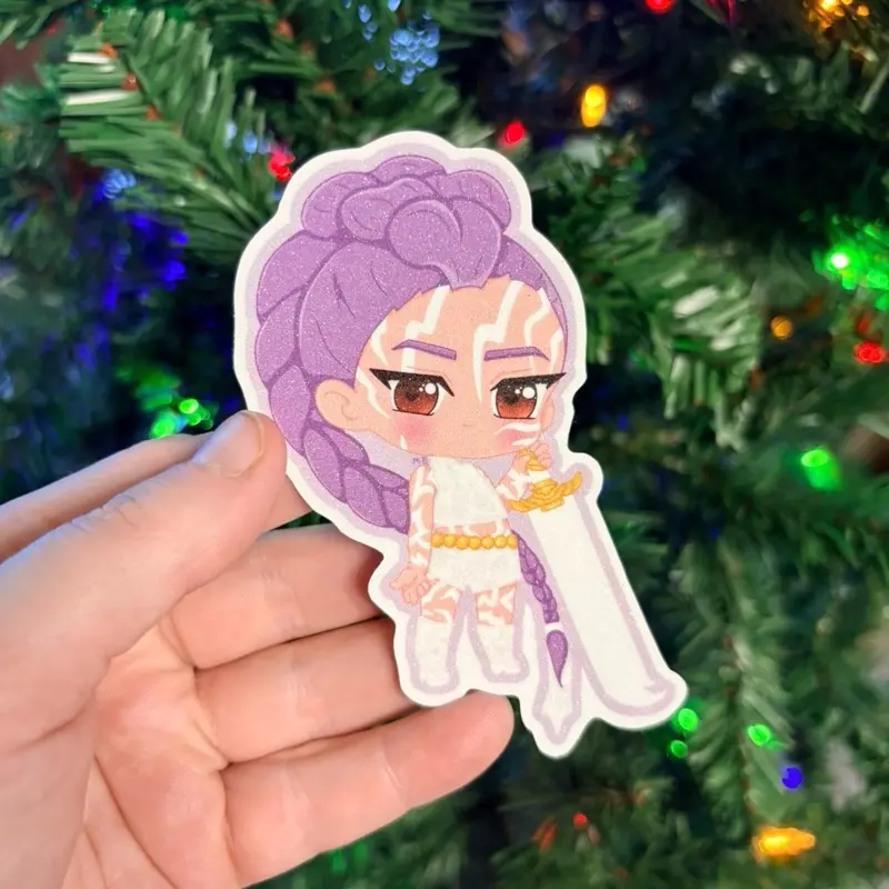 Demon Hunter Chibi Glitter Sticker - Vinyl