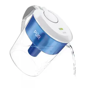 PUR 11 Cup Water Filtration Pitcher - Blue/White: BPA-Free, Filters Chlorine & Mercury, 40-Gallon Purifier, PUR Filter Compatible