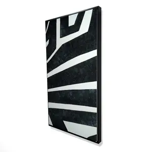 Begin Home Decor 2081-4824-AB96 24 x 48 in. Labyrinth - Monochrome Bedroom Framed Canvas for Home Decor