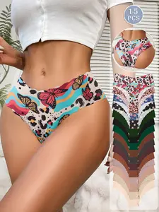 15-piece set of seamless women's underwear - Soft, skin-friendly with scalloped edges, suitable for yoga, fitness, and dance, Fashion Breathable Underwear