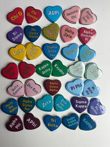 Candy Heart Sorority Buttons - Sorority Colors