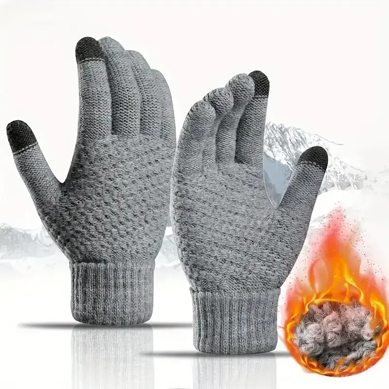 Women's Winter Touchscreen Gloves - Warm Lined Knit Elastic Gloves With Conductive Fingertips For Cold Weather, Driving & Daily Use