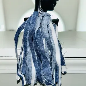 Distressed Blue Jean Earrings by Shredded Joy