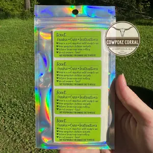 Freshie Scent & Care Instructions - Packaging Stickers