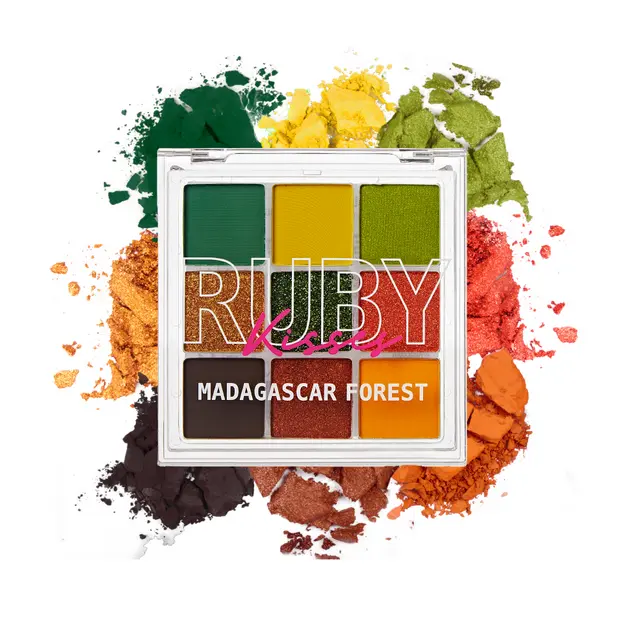 Ruby Kisses Madagascar Forest Eyeshadow Palette RMPS19 - Highly Pigmented Earthy Tones, Natural Look, for Creative Makeup Transformation, Us, Blendable