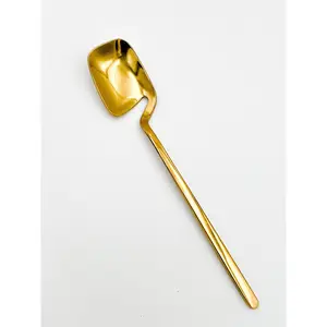 Minimalist Gold Spoon for Portion Control & Skincare Routine