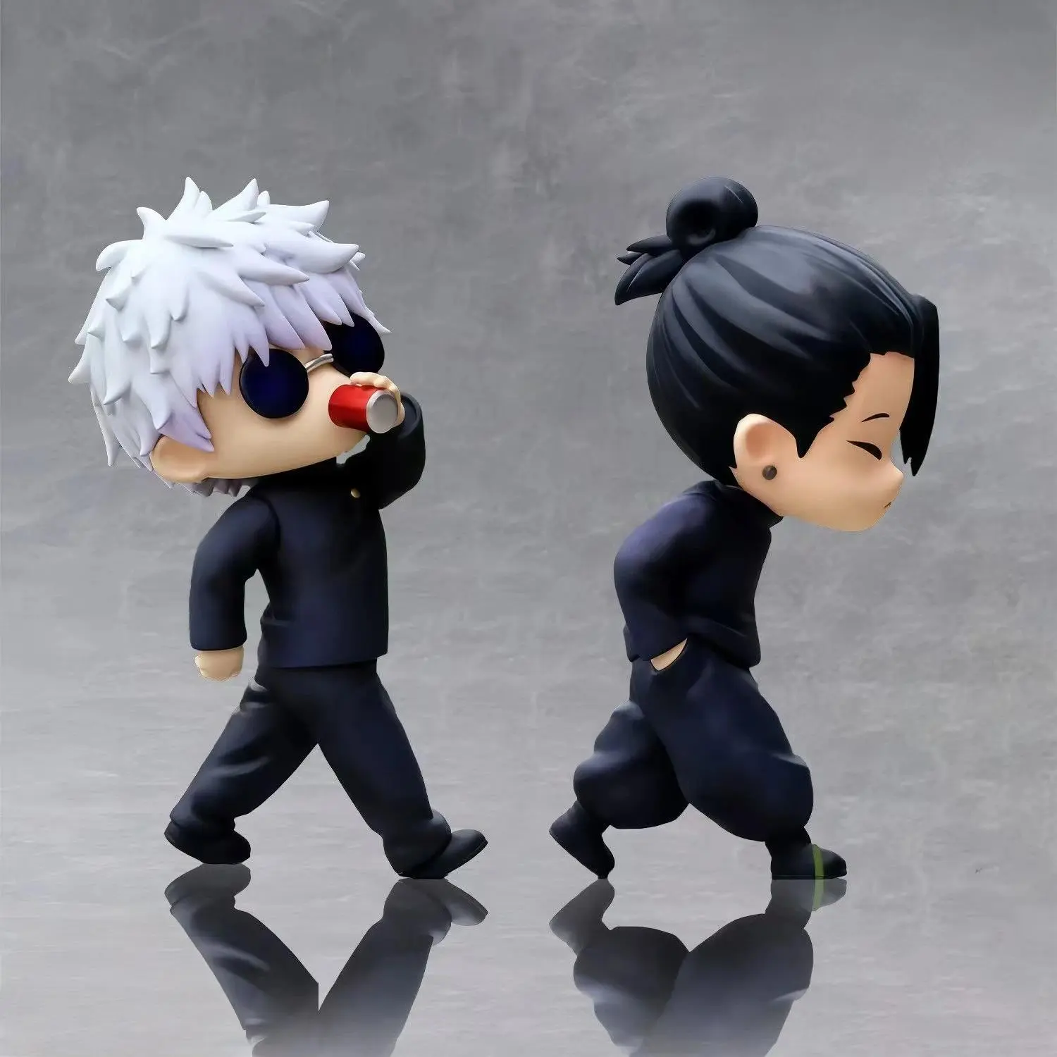 High Quality 2PCS Q-Version Jujutsu Kaisen Action Figures - 11cm Suguru Geto with Sunglasses, Fantasy & Sci-Fi Anime Collectibles, Unisex Toy Gift for 12+ Anime Fans, House Decoration Item