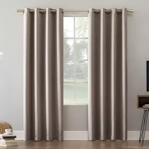108"x52" Oslo Theater Grade Extreme Blackout Grommet Top Curtain Panel Beige - Sun Zero