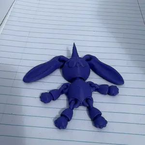 TiosOddities Bunnycorn - The Mythical Hopper of Happy Accidents - Fully Articulated Floppy-Eared Marvel with Glitter-Dusted Horn & Legs for Mischief - Perfect for Fidgeters & Fantasy Lovers - Eco-Friendly PLA Print