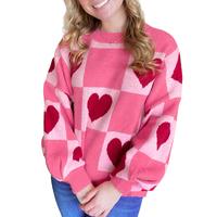 Pink Love Heart Checkered