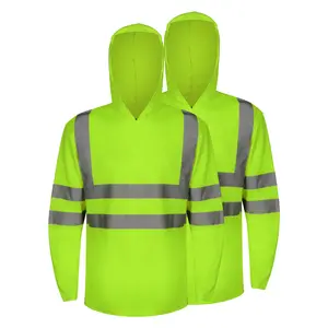 2 pack High-Visibility Long-Sleeve Safety Shirt with Reflective Stripes  Menswear Clothing Relaxed Fit Man Casual Workwear metal gloves studson  hardhat Long Sleeves Pocket Hoodie Uniforms safety jacket mc j Underwear Striped