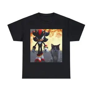 Shadow The Hedgehog & Cat T-shirt, Hedgehog,Meme,unisex shirt, Cat, Cat lovers, Gamert- vintage y2k tshirt Menswear Top