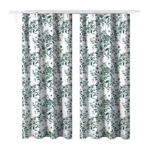 Modern Minimalist No Drill Blackout Printed Curtains Bedroom Sun Protection Bay Window Fabric