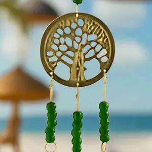 Tree Of Life Brass Chime with Beads 11 Long