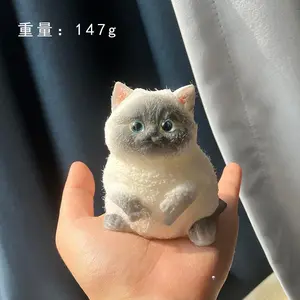 Cute Big Cat Taba Squishy Silicone Fuzzy Super Big Plush Cat Handmade Kitten Squeeze Toy Mochi Toy Hand Relax Antistress Gift
