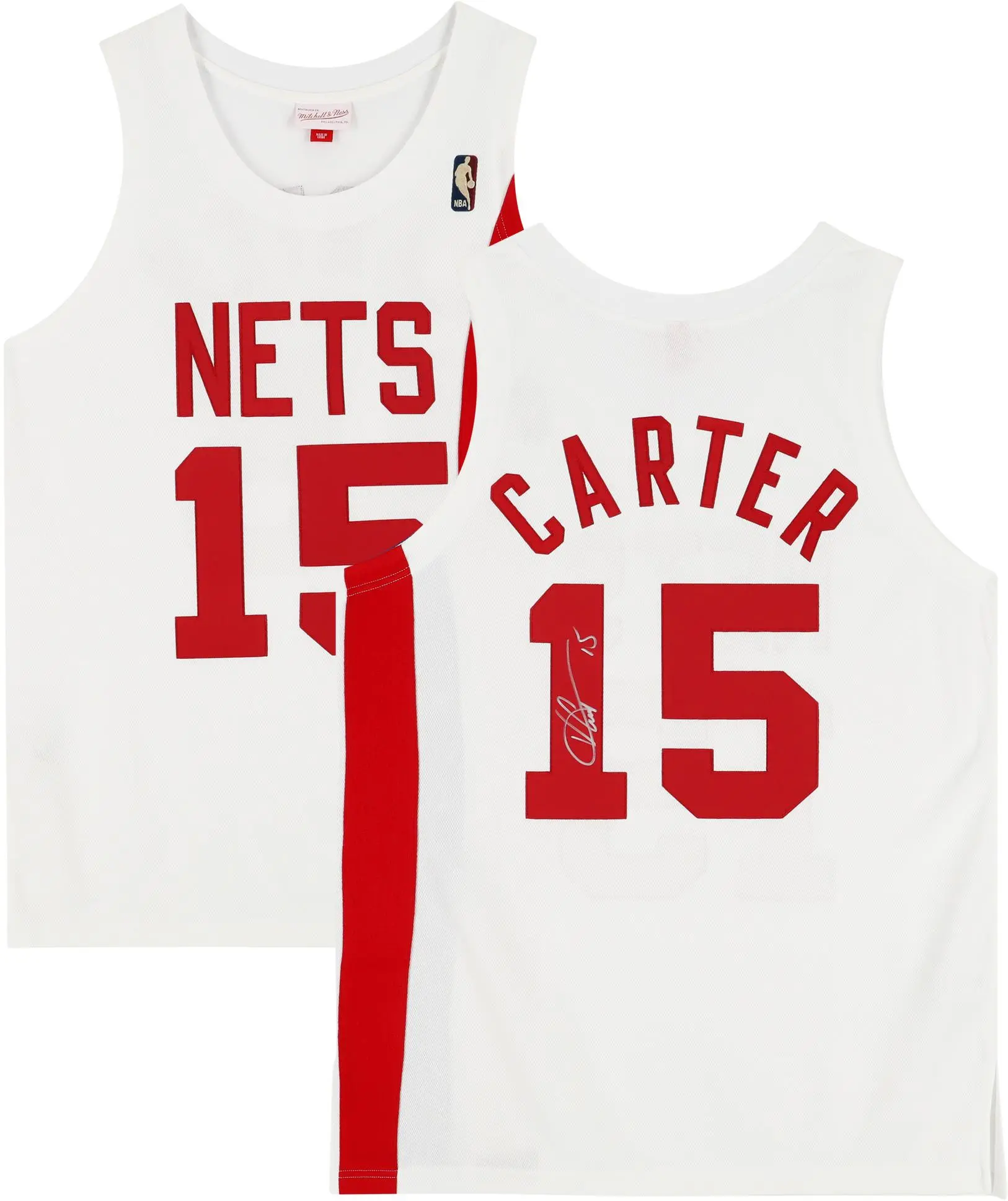 Vince Carter New Jersey Nets Autographed White, Red, and Blue Alternate Mitchell & Ness 2005-2006 Authentic Jersey - Fanatics Authentic Certified - NBA Memorabilia