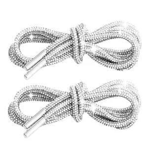 4mm Rhinestone Glitter Rope，Decorative Drawstring for Shoes Hoodies And Apparel，Sparkling Crystal String for Daily Decoration