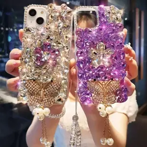 S25 Diamond Chain Cases For Samsung Galaxy S22 S24 S23 FE S25 Ultra S26 S24 Plus Note 20Ultra 10 s26Plus Luxury Phone Fundas