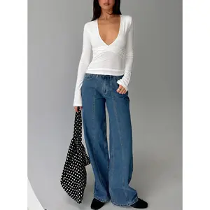 Lando Low Rise Straight Leg Jeans Mid Blue Wash