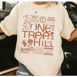 One Tree Hill Doodle Art T-Shirts, Crewneck Sweatshirts & Pullover Hoodie, Vintage One Tree Hill Movie Shirt, Brooke Davis Peyton Sawyer Nathan Scott Shirt VRG