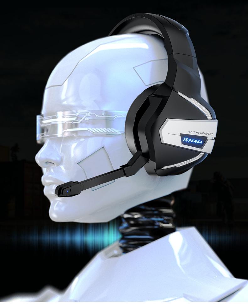 Stereo gaming headphones, suitable for PS4, PC, Xbox One, PS5 game consoles, PC and laptops, headphones, with microphone, LED lights, 7.1 surround stereo, wired headphones, RGB lights, USB-A, DJ stereo headphones