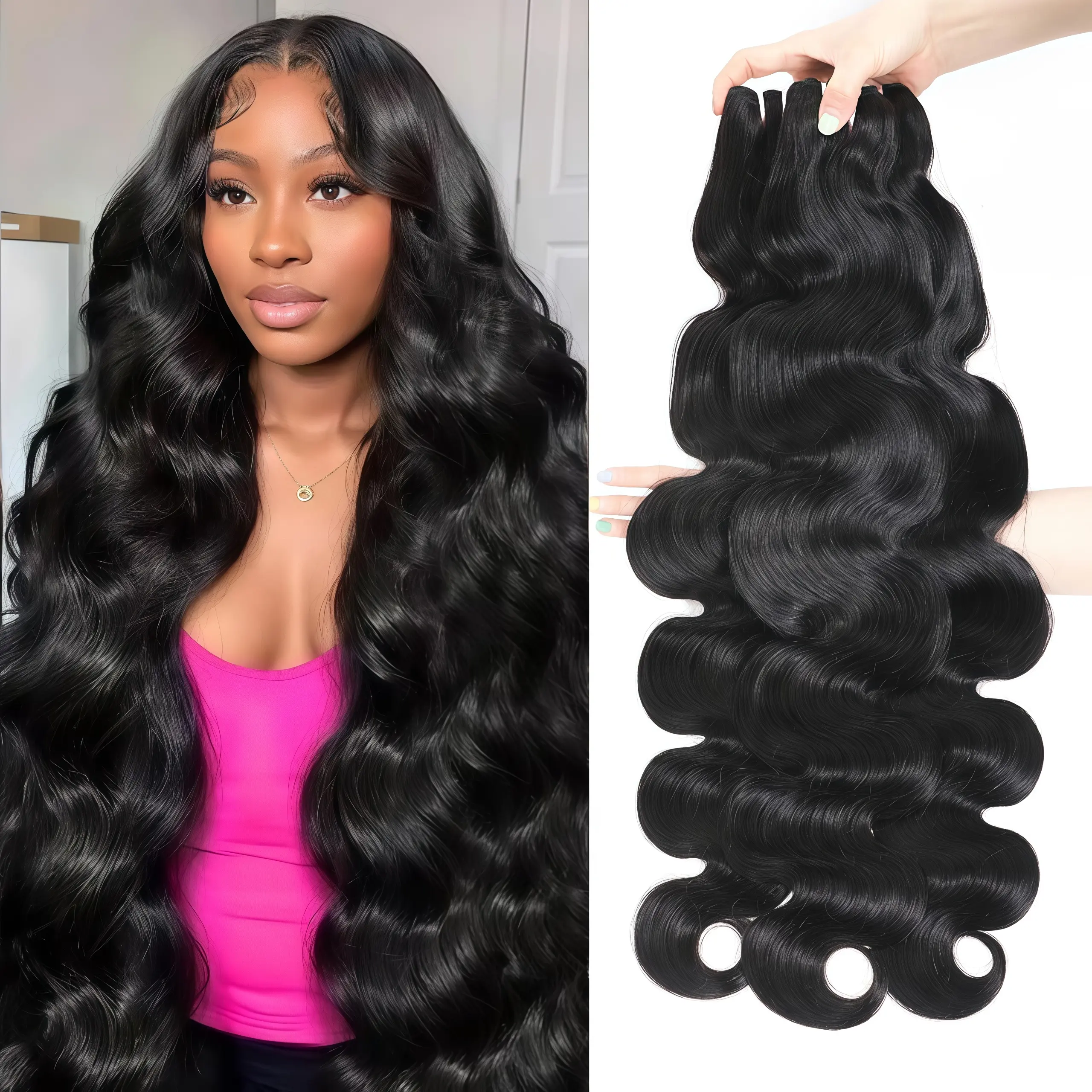 CheetahBeauty Brazilian Virgin Human Hair Bundles Body Wave 16A Remy Human Hair Quick Weave Extensions 1 3 4 Bundles Sew in Hair Extensions #tiktokshopsummersale