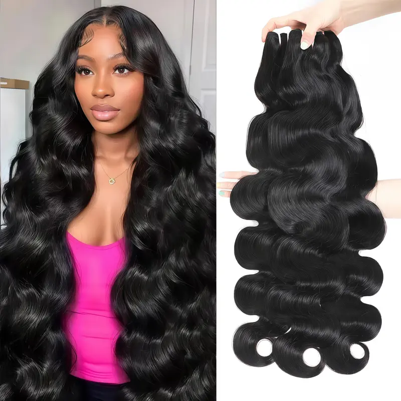 CheetahBeauty 16A Premium Brazilian Virgin Remy Raw Human Hair Bundles - Body Wave Curly Natural Wavy Black Extensions, Bleach-Ready Dyeable, 1/3/4 Bundles for Sew-In/Quick Weave, Versatile for Key Occasions, Raw Hair Bundles