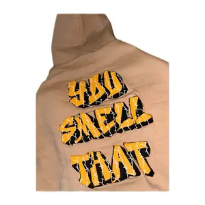 YST HOODIES - Tan Hoodie with Bold Yellow and Black Lettering for Trendy Comfort