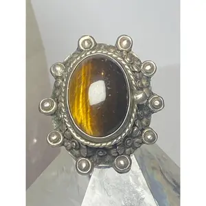 Poison ring Tiger Eye Mexico Mexican  southwest sterling silver women girls