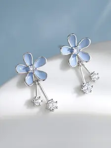 Blue Daisy Flower Earrings Elegant Dangle Jewelry for Women & Girls Daily Wear Gift for Her Fashionable Jewelry
