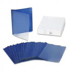 Avery Coated Paper Report Cover with Tang Clip, Letter Size, 1/2 Capacity, Clear/Blue, 25 per Box, Clip Binder Accessories
