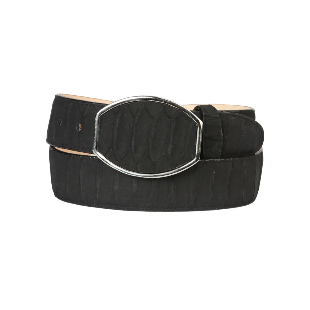 Men’s Western Belt El General Imitation Python Print - Black